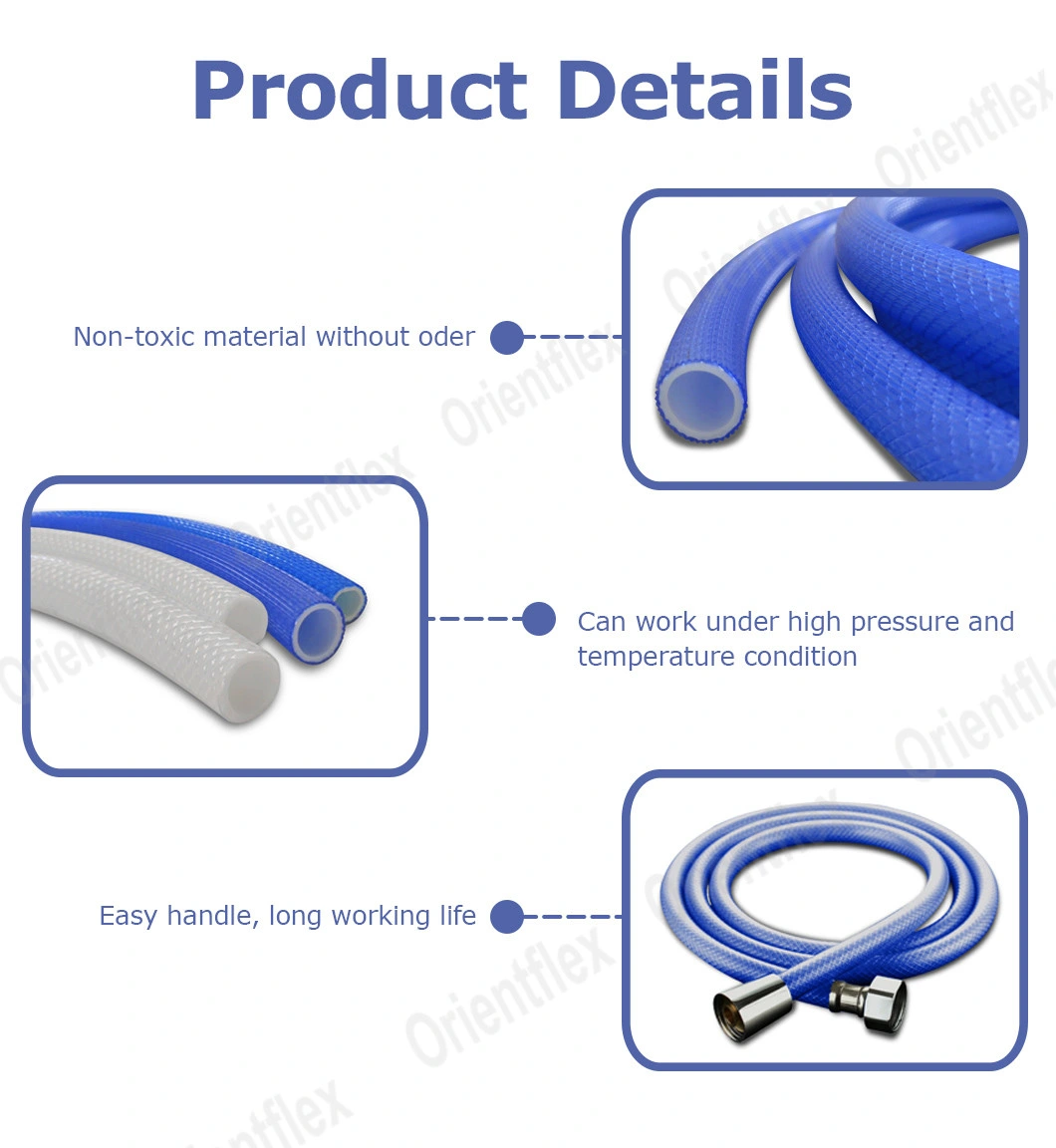 Short Easy Clean White Shower Hose Replacement 1 Meter